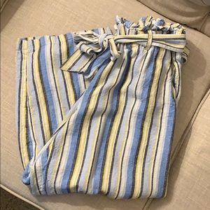 Fever striped cropped linen pants